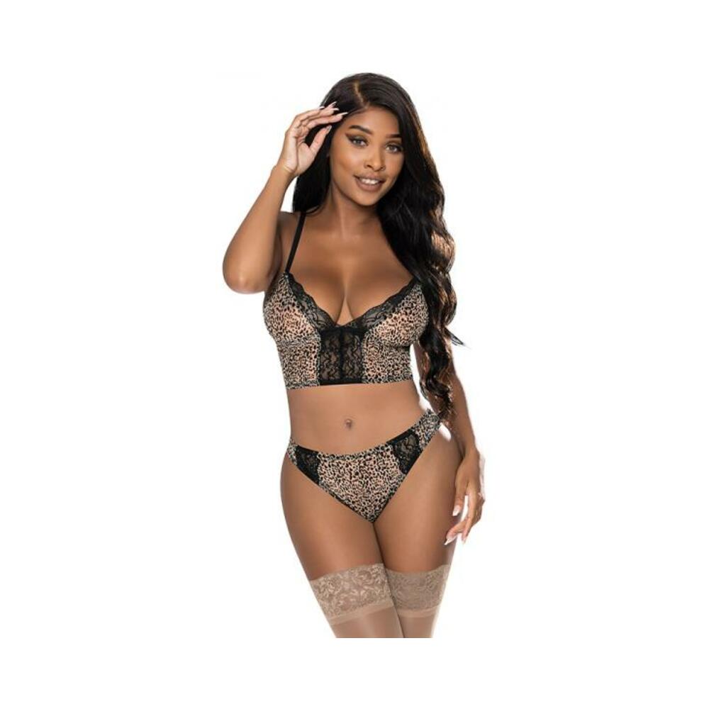 Magic Silk Purrrfect Bra & Hipster Panty Leopard S/m