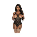 Magic Silk Ooh La Lace Cupless & Crotchless Teddy Black L/xl