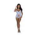 Magic Silk Ooh La Lace Babydoll & Split Crotch Panty Set Periwinkle S/m