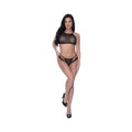 Magic Silk Love Star Halter Crop Bra & Cheeky Panty Set Black S/m