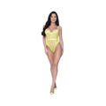 Magic Silk Love Star High Leg Teddy With Snap Crotch Neon Chartreuse S/m