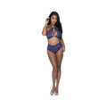 Magic Silk Berrylicious Halter & Lace Up Panty Set Blueberry L/xl
