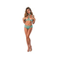 Magic Silk Soft Petals Cupless Bra And Split Crotch Panty Set Aqua S/m