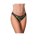 Magic Silk Hazy Dayz Crotchless Panty With Open Back Pot Leaf S/m