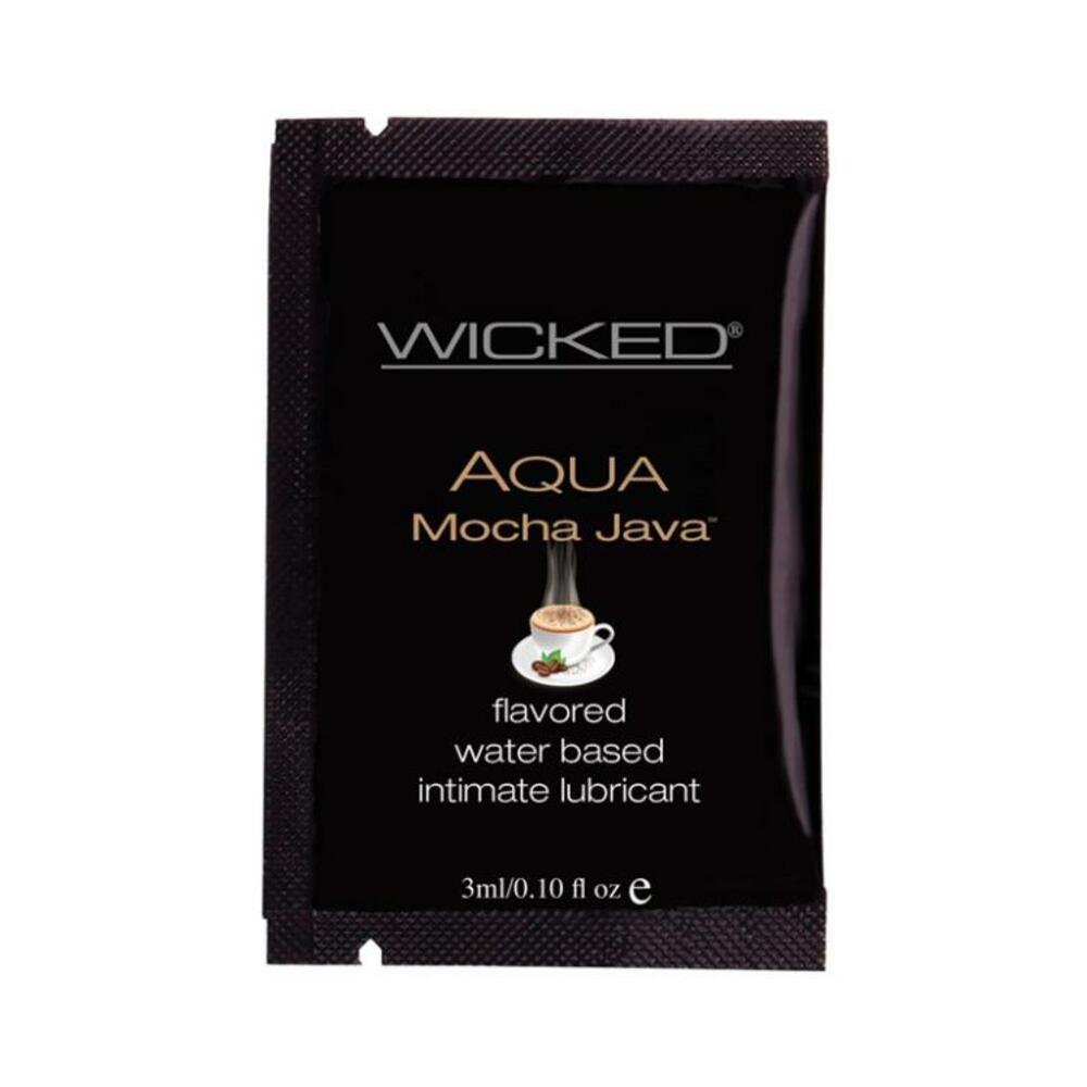 Wicked Aqua Water Based Lubricant 3ml Packet Mocha Java