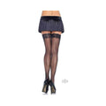 Sheer Stocking Back Seam Lace Os Black