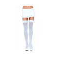 Nylon Over The Knee W Bow Os White