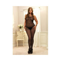 Seamless Crochet Bodystocking Plus Black