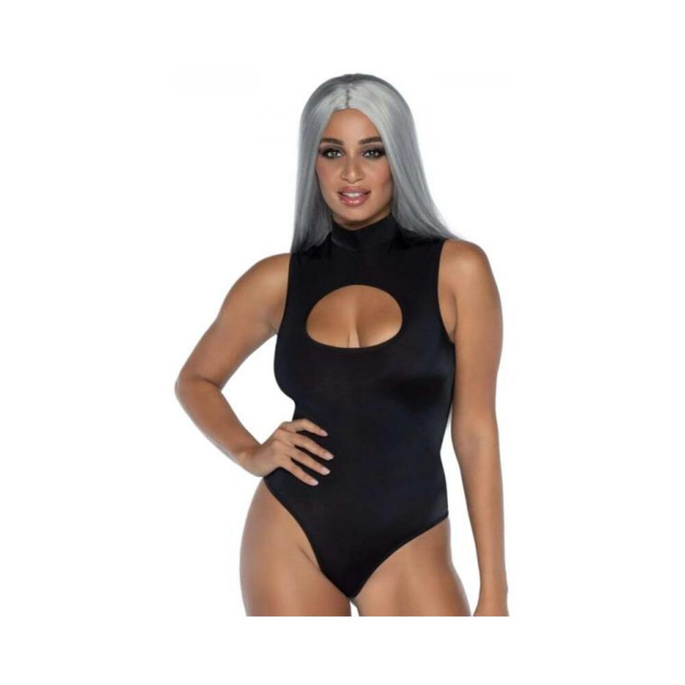 Spandex Keyhole Bodysuit Black Large