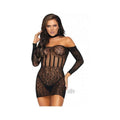 Lace Lng Sleeve Halter Mini Dress Os Blk