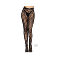 Seamless Chantilly Floral Tights Os Blk
