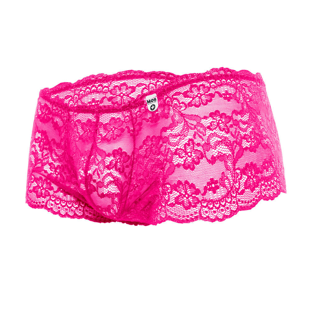 Rose Lace Boy Short Hot Pink S/M