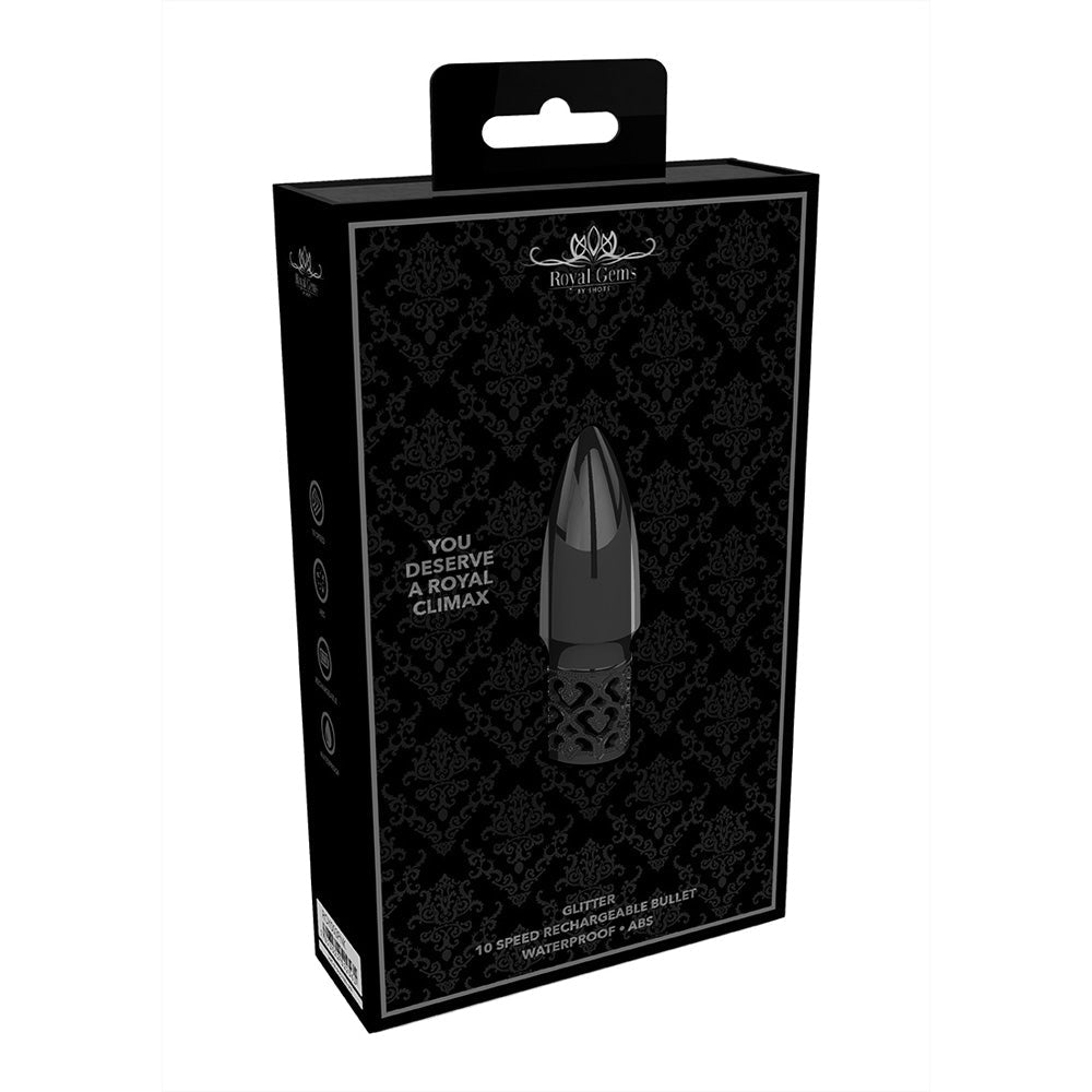 Royal Gems Glitter Rechargeable Abs Bullet Gunmetal