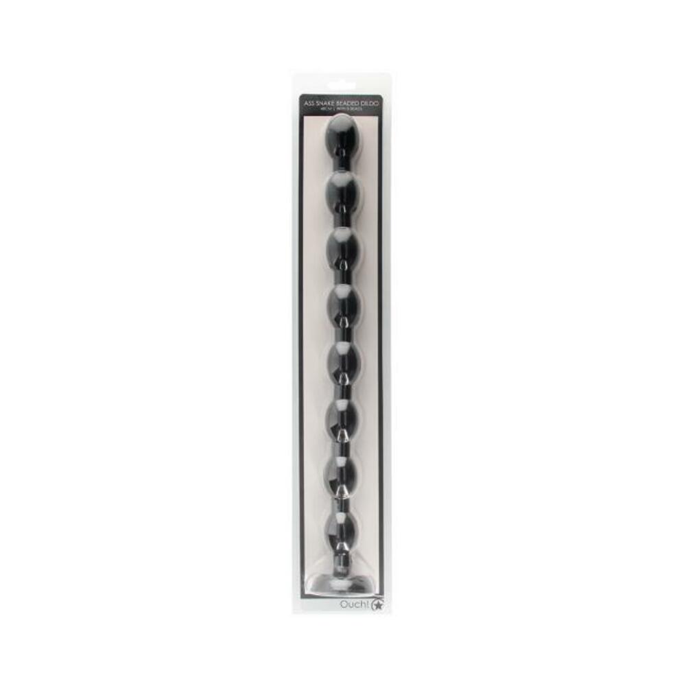 Ouch! Ass Snake Beaded Dildo 19.5 In. Black