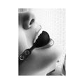 Ouch! Black & White Silicone Ball Gag With Adjustable Bonded Leather Straps Black