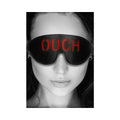 Ouch! Black & White Bonded Leather Eye Mask Ouch With Elastic Straps Black