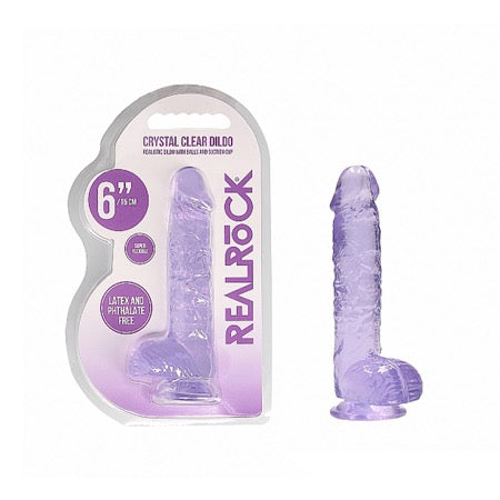 REALRoCK Jelly  Dildo With Balls 6 Purp