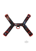 Leather O T Harness Blk/red Md