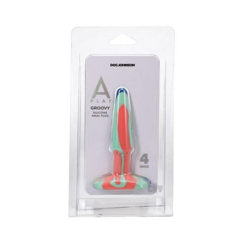 A-play Groovy 4 In. Silicone Anal Plug Sunrise