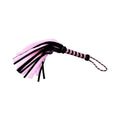 Ple'sur 18 In. Suede & Faux Fur Tail 'pleasure & Pain' Mini Flogger Pink/black