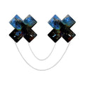 Neva Nude Midnight Sky Black Wet Holographic Vinyl Chained X Factor Nipple Cover Pasties