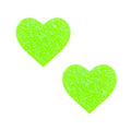 Neva Nude Super Sparkle Lemon Lime Blacklight Glitter I Heart U Nipple Pasties
