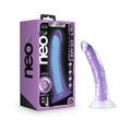 Neo Elite - Glow-in-the-dark Light - 7-inch Silicone Dual-density Dildo - Neon Purple