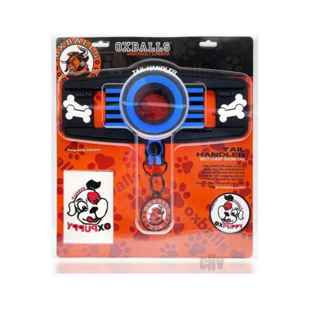 Oxballs Tail Handler Belt Strap With Pup Tail Silicone/pvc Blue