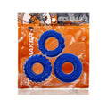 Oxballs Bonemaker 3-pack Boner Cockring Kit Flextpr Pool Blue