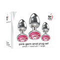 Aande Pink Gem Glass Plug Set