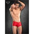 Nylon Spandex Zipper Short Red S/M