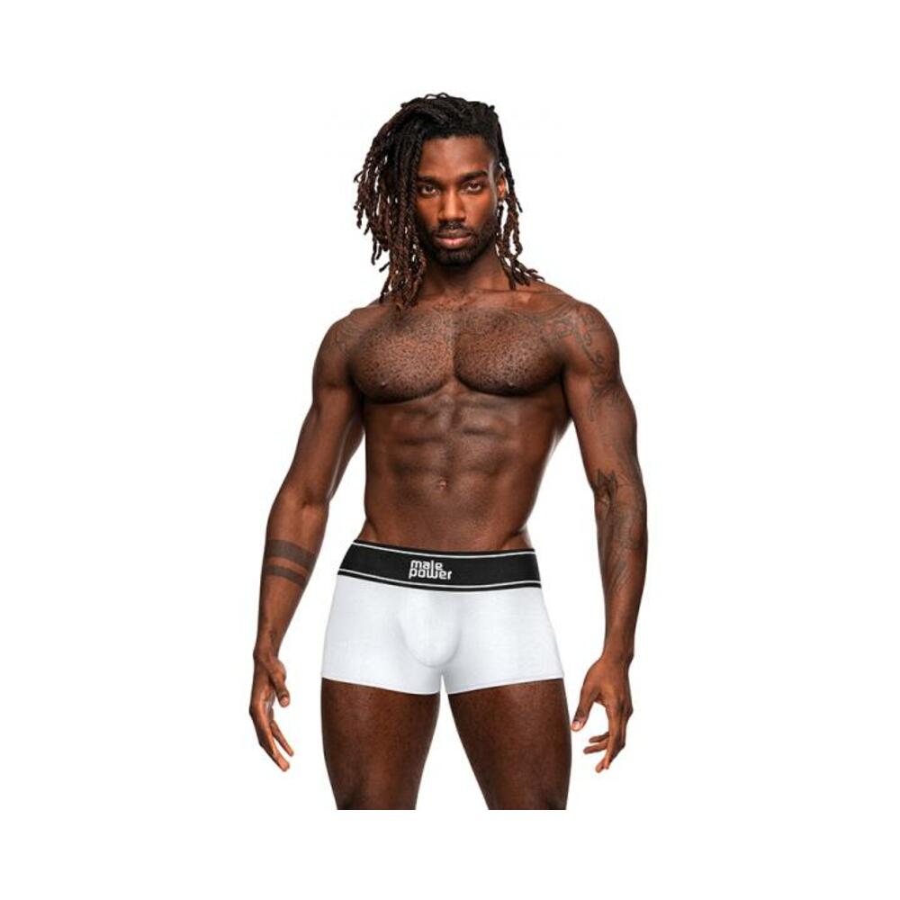 Male Power Modal Rib Pouch Short White M