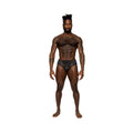 Male Power Sassy Lace Bikini Solid Pouch Black Xl