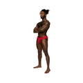 Male Power Sassy Lace Skirt Jock Red L/xl