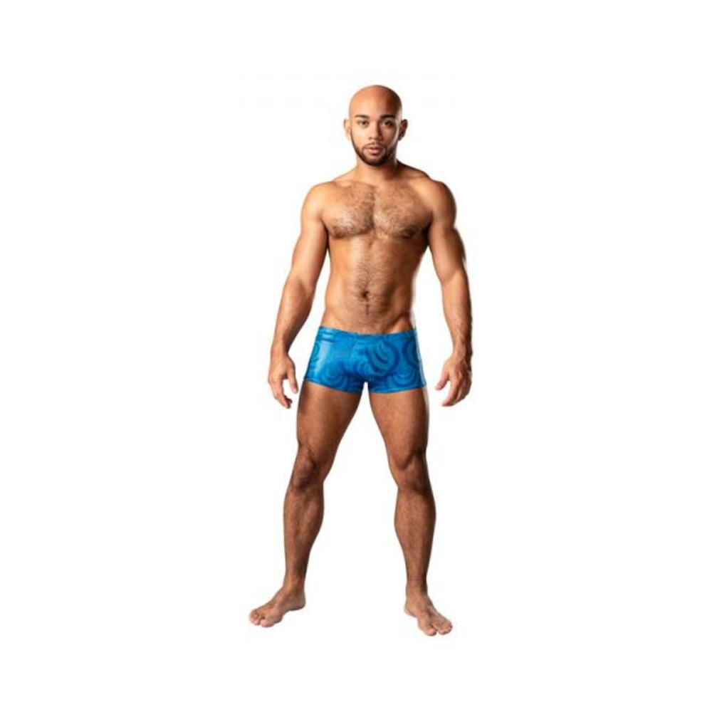 Male Power Kaleidickscope Mini Short Sky Blue Xl