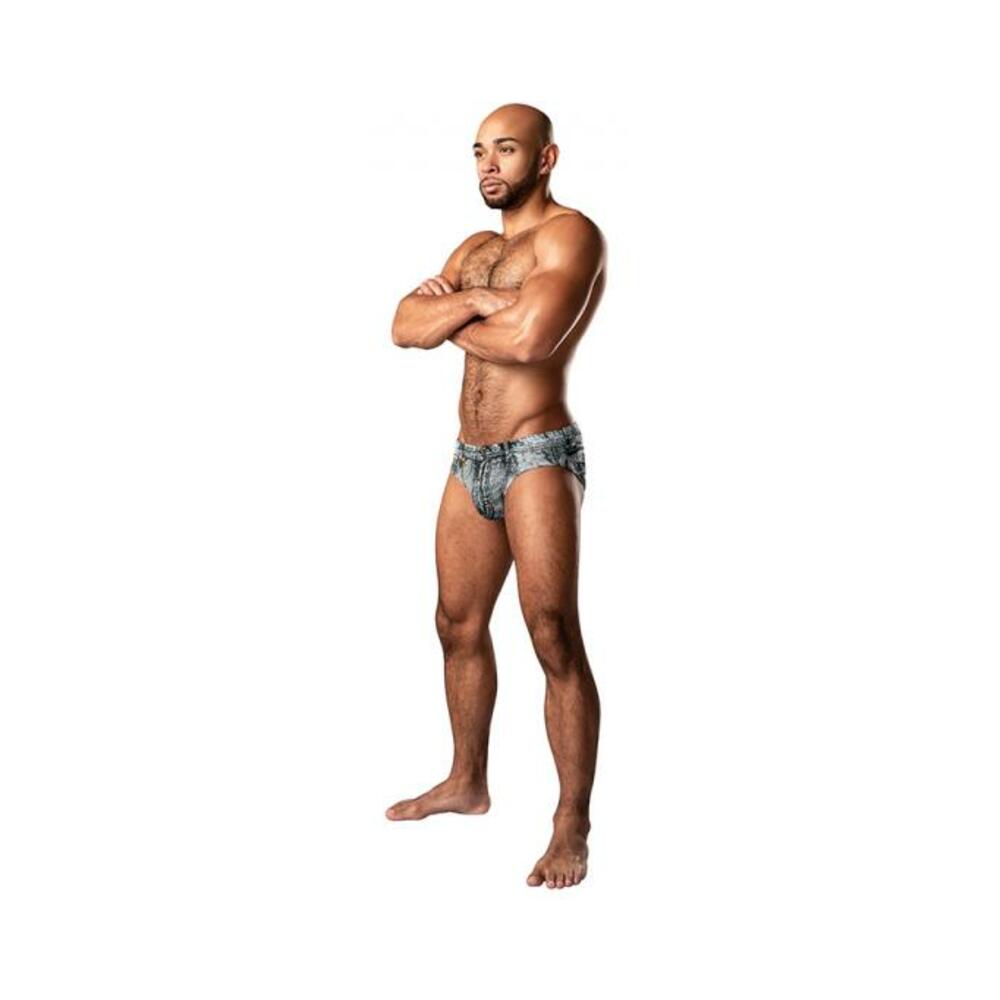 Male Power Dirty Denim Bikini Denim Print Xl