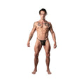 Male Power Show Stopper Posing Strap Silver Mesh Dot O/s