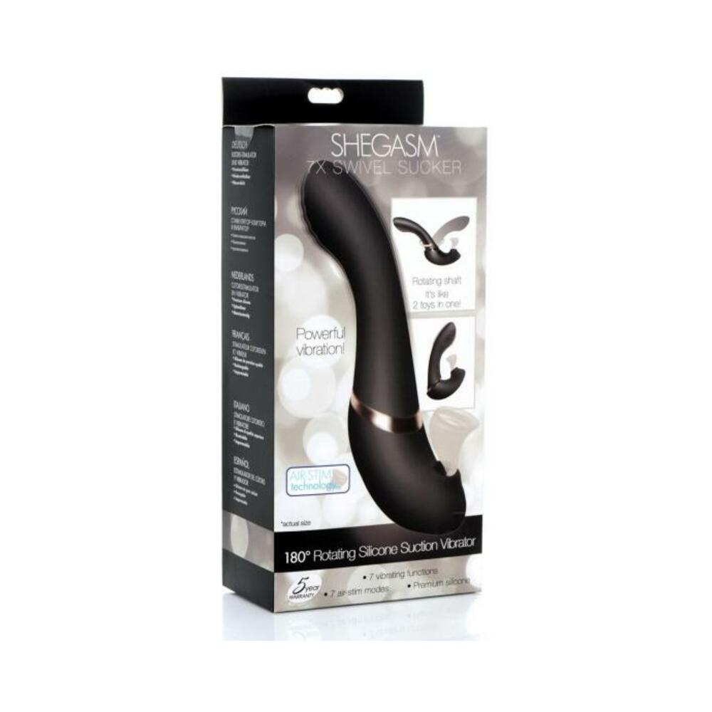 Shegasm 180 Rotating Suction Vibe Black