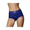Ouch! Vibrating Strap-on Brief Royal Blue Xs/s