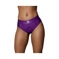 Ouch! Vibrating Strap-on Thong With Removable Butt Straps Purple M/l