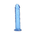 Realrock Crystal Clear Straight 9 In. Dildo Without Balls Blue