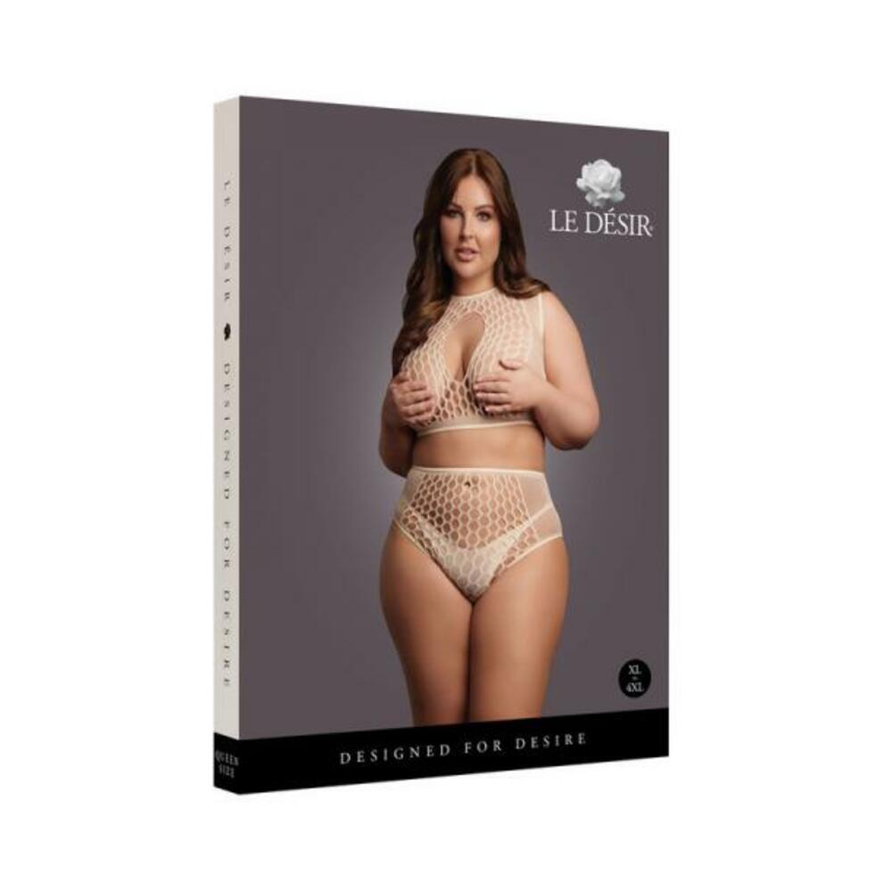 Le Desir Duo Net Key-hole Bra Set Sandy Beach Queen Size