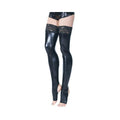 Coquette Stay-up Toeless Wetlook Stockings Black Os