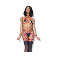 Harness Top And Crotchless Panty Merlot