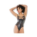 Sheer Crotchless Teddy Black Small Hanging