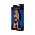 Black Label Harness And Panty With Front And Back Lace-up Details Black/rose Gold Os