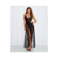 Dreamgirl Stretch Lace Teddy & Sheer Mesh Maxi Skirt With Adjustable Straps & G-string Blackmedium H