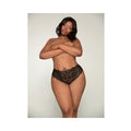 Dreamgirl Lace Tanga Open-crotch Panty And Elastic Open Back Detail Black 2x