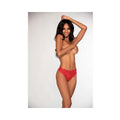 Dreamgirl Lace Tanga Open-crotch Panty And Elastic Open Back Detail Red M