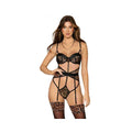 Dreamgirl Strappy Molded Bra Teddy Black Animal Print S Hanging